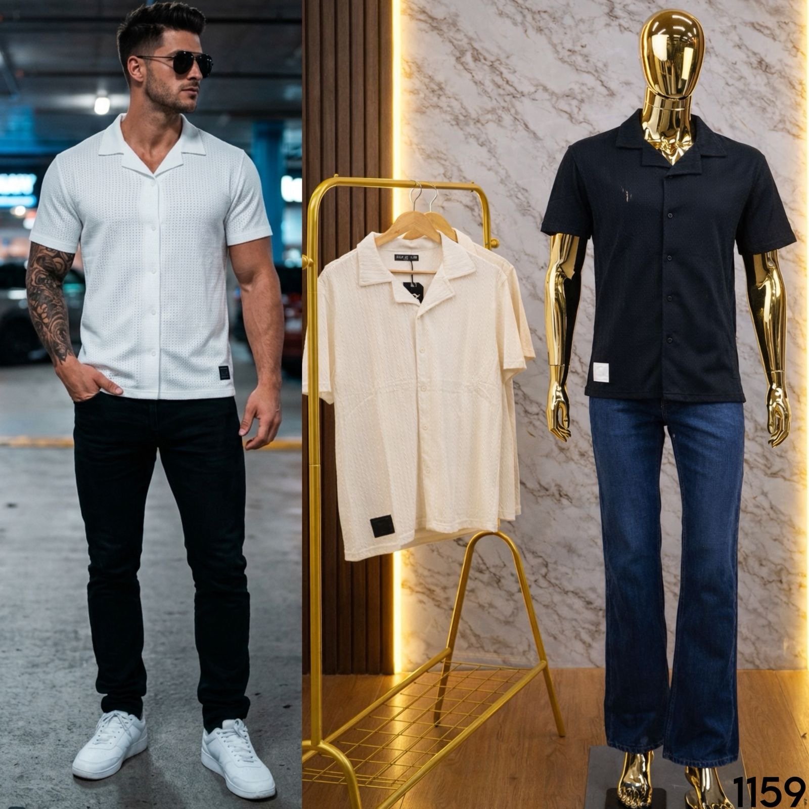 CAMISA ALGODON BOTONES/CUELLO POLO 1159