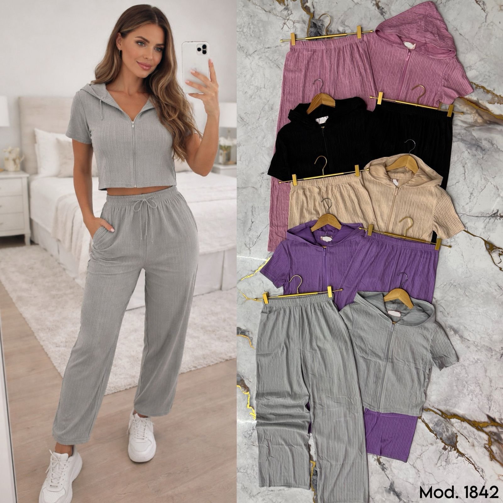 CONJUNTO BLUSA MANGA CORTA 1842