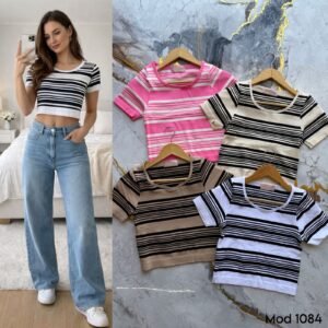 BLUSA RAYAS CUELLO REDONDO 1084