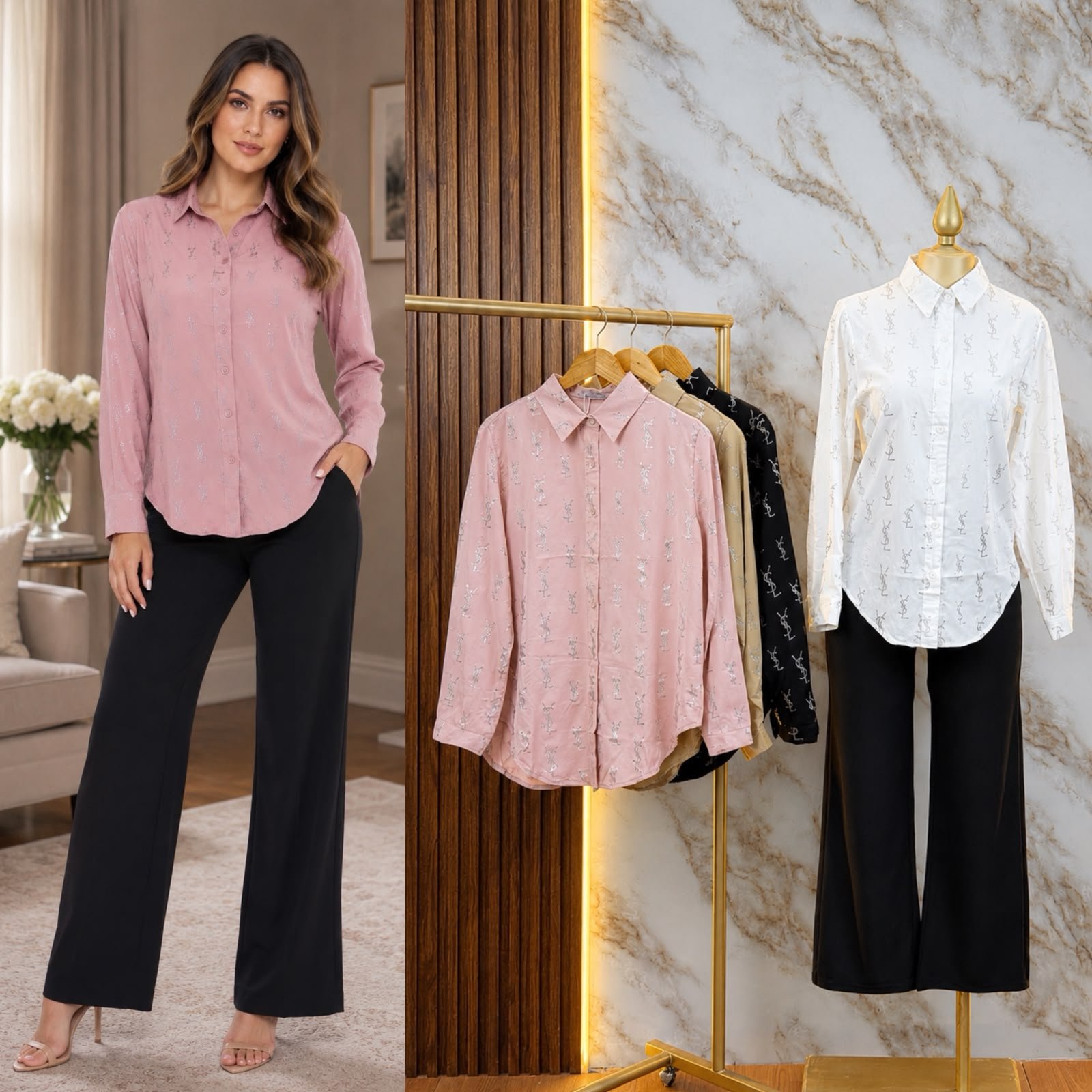 CAMISA SATINADA YSL 0205