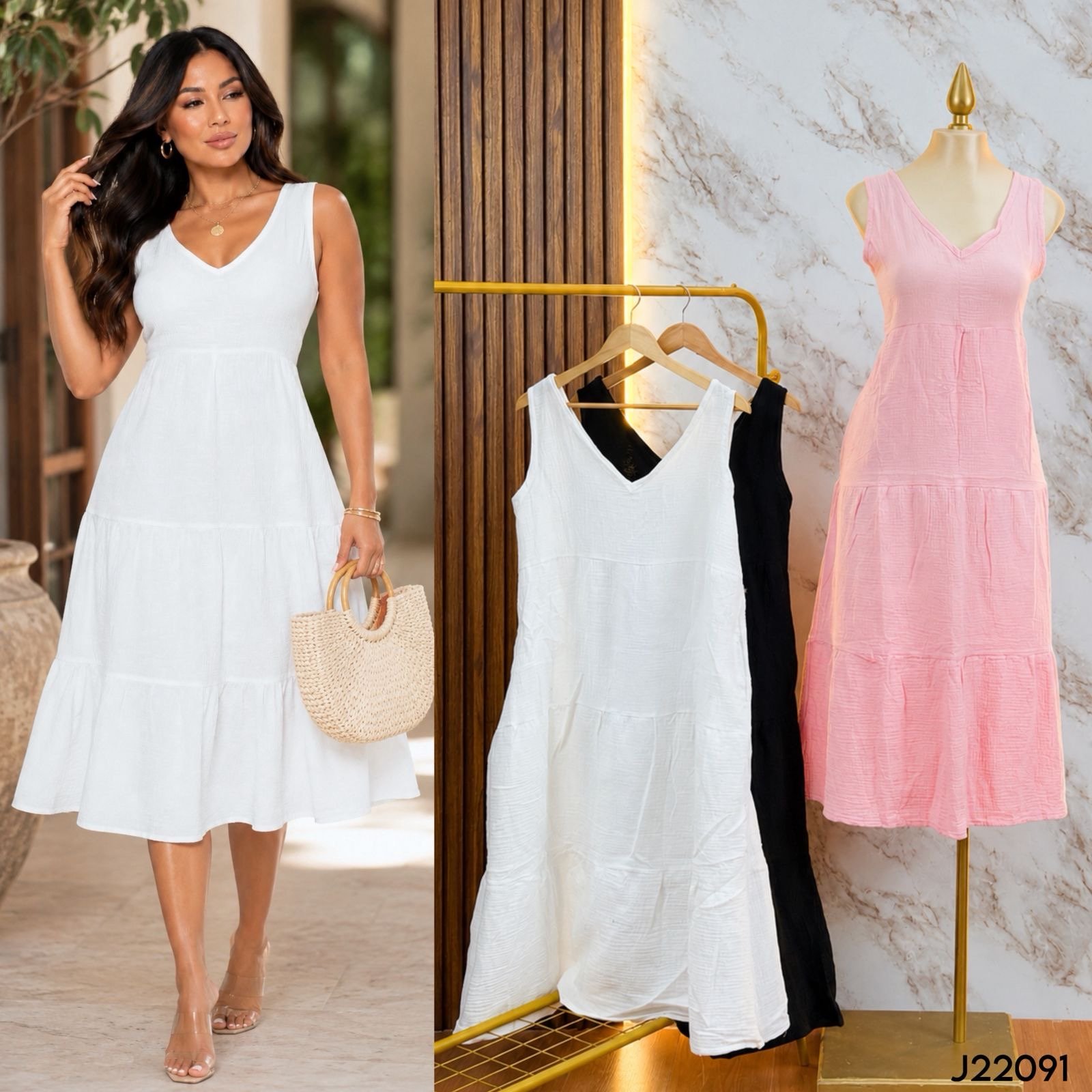 VESTIDO LARGO TIRANTES 22091