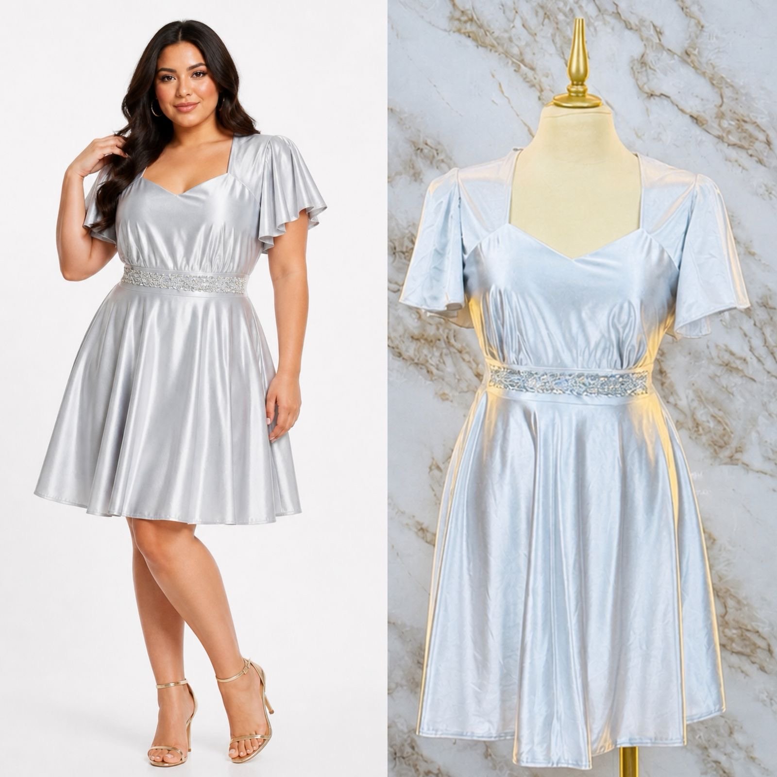 VESTIDO DE FIESTA CORTE PRINCESA ESCOTE DE CORAZON - Image 2