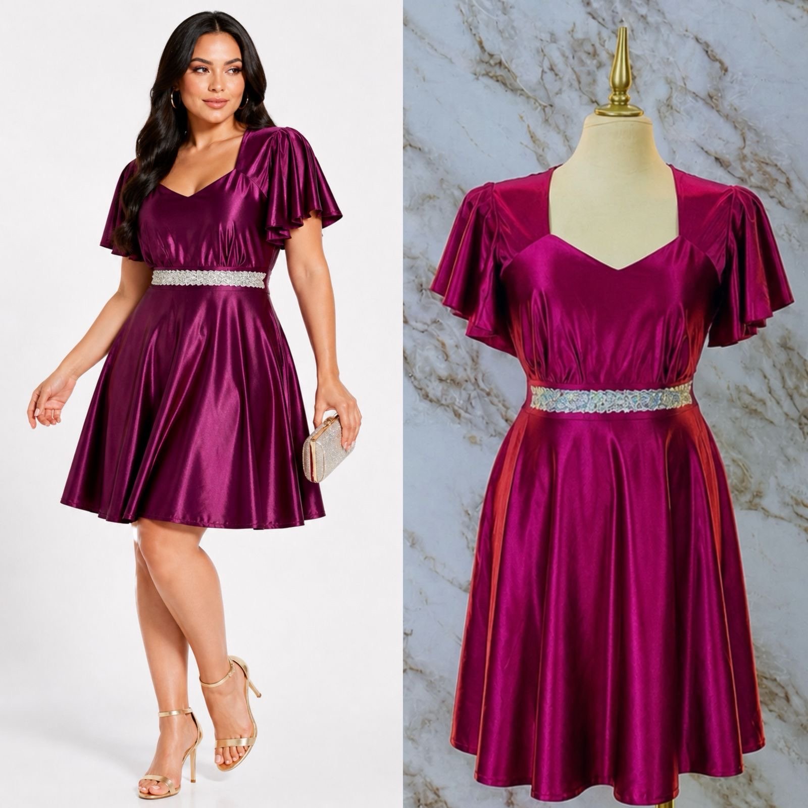 VESTIDO DE FIESTA CORTE PRINCESA ESCOTE DE CORAZON - Image 8