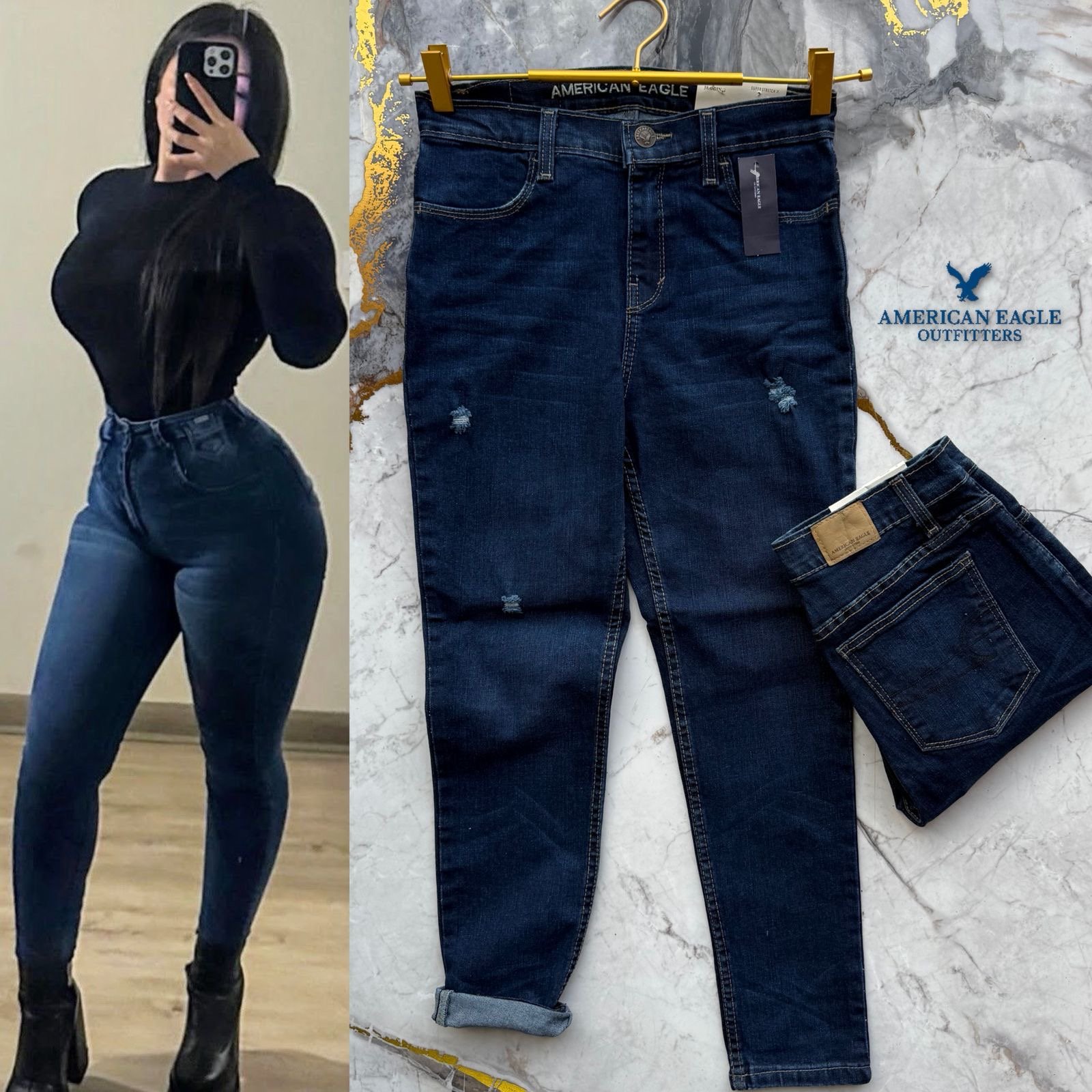 PANTALON MEZCLILLA AM ROTO EFECTO LP