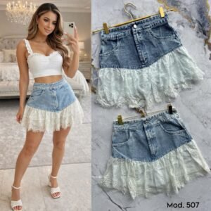 SHORT/FALDA MEZCLILLA/ENCAJE