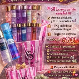 PAQUETAZO EMPRENDEDOR 30 PIEZAS/LOCIONES