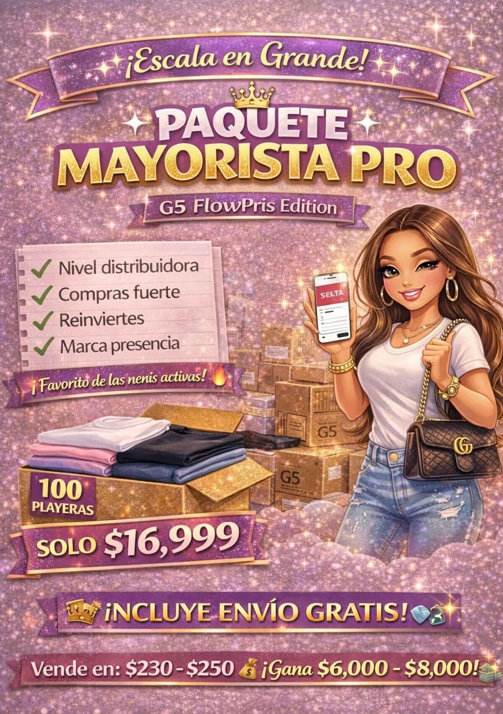PAQUETE PLAYERAS TIPO POLO G5 MAYORISTA PRO 100 PIEZAS - Image 7