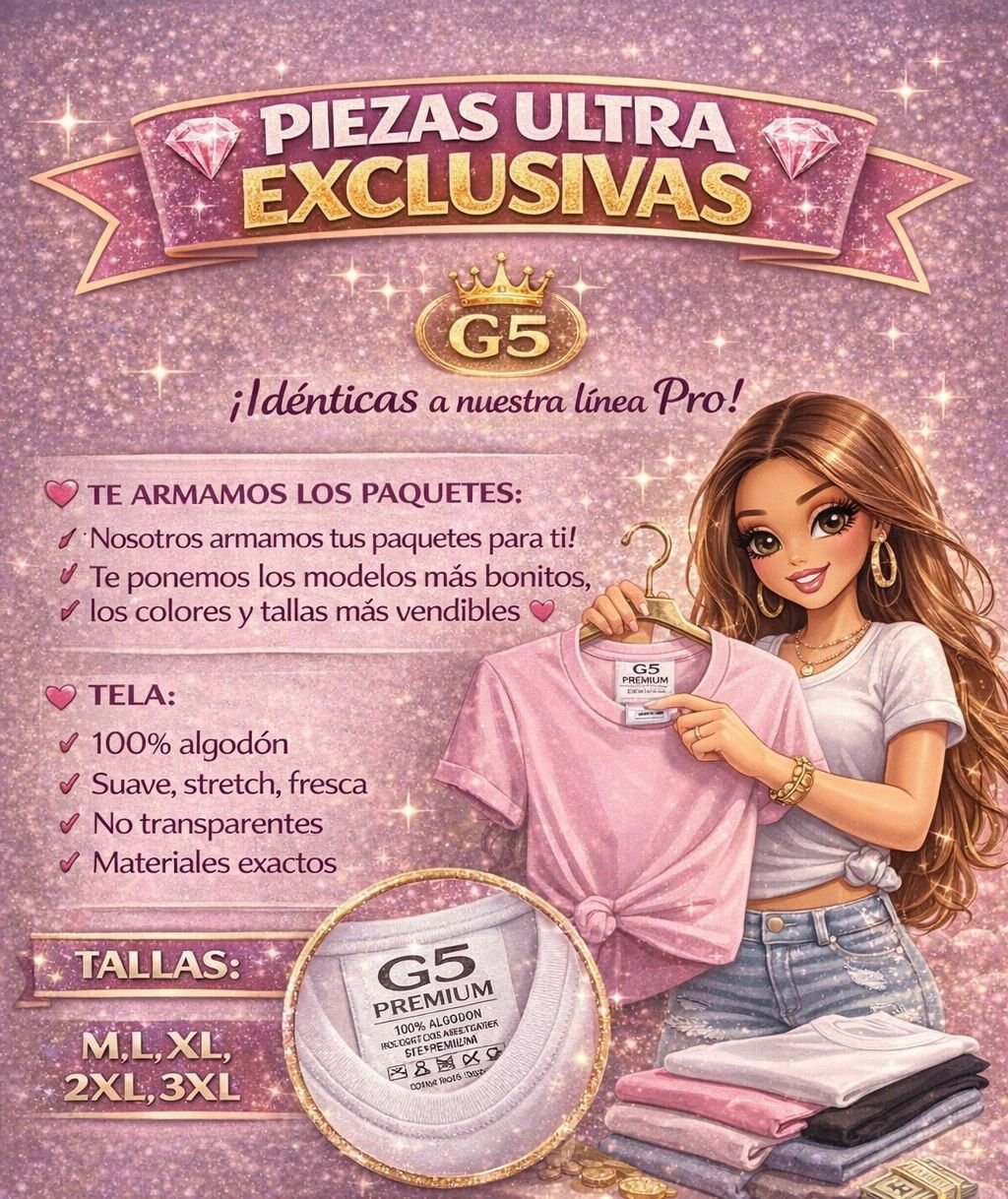 PAQUETE PLAYERAS CUELLO REDONDO G5 CRECIMIENTO 30 PIEZAS - Image 6