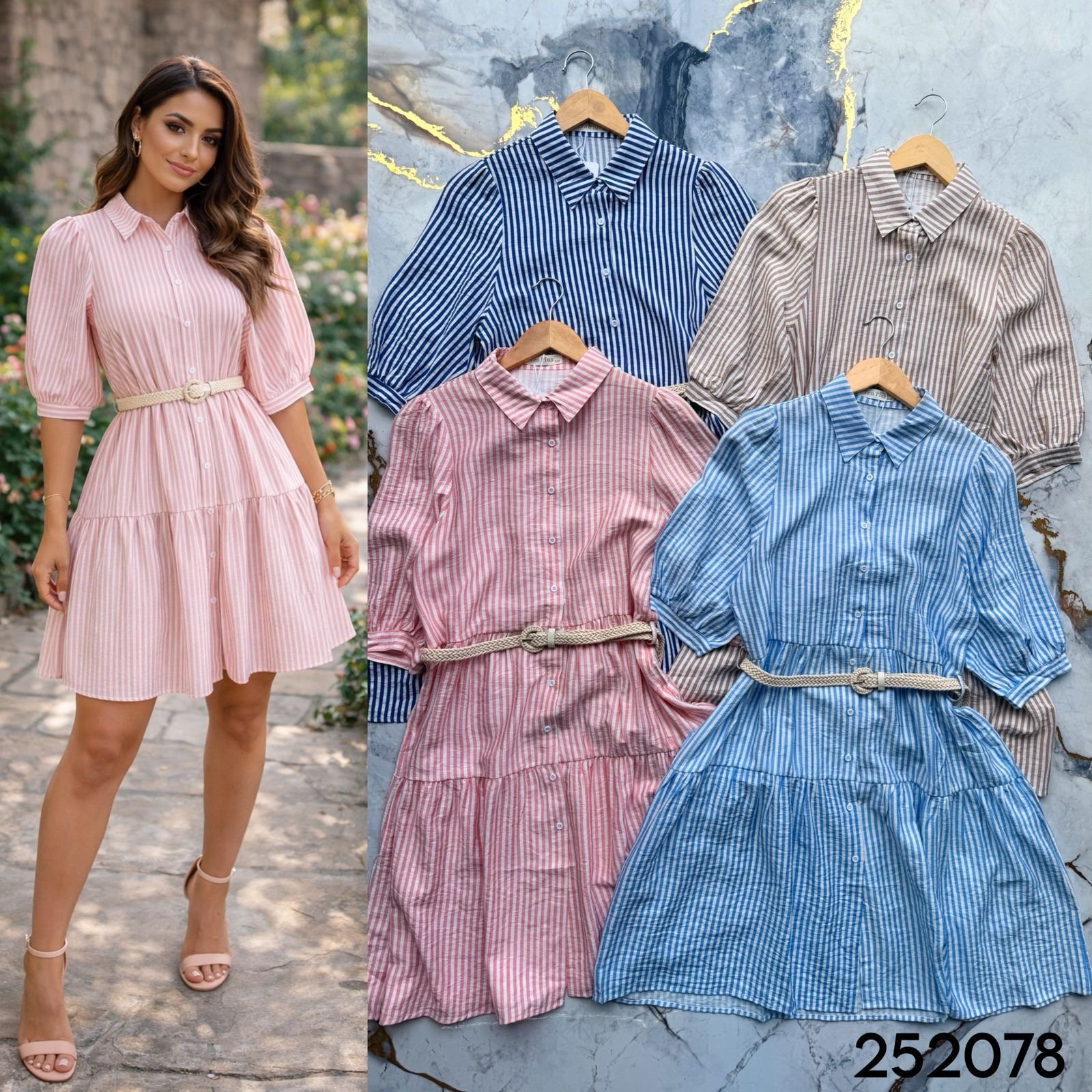 VESTIDO BOTONES/RAYAS 252078