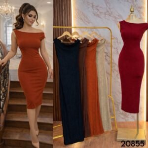 VESTIDO CORRUGADO HOMBRO/CAIDO 20855