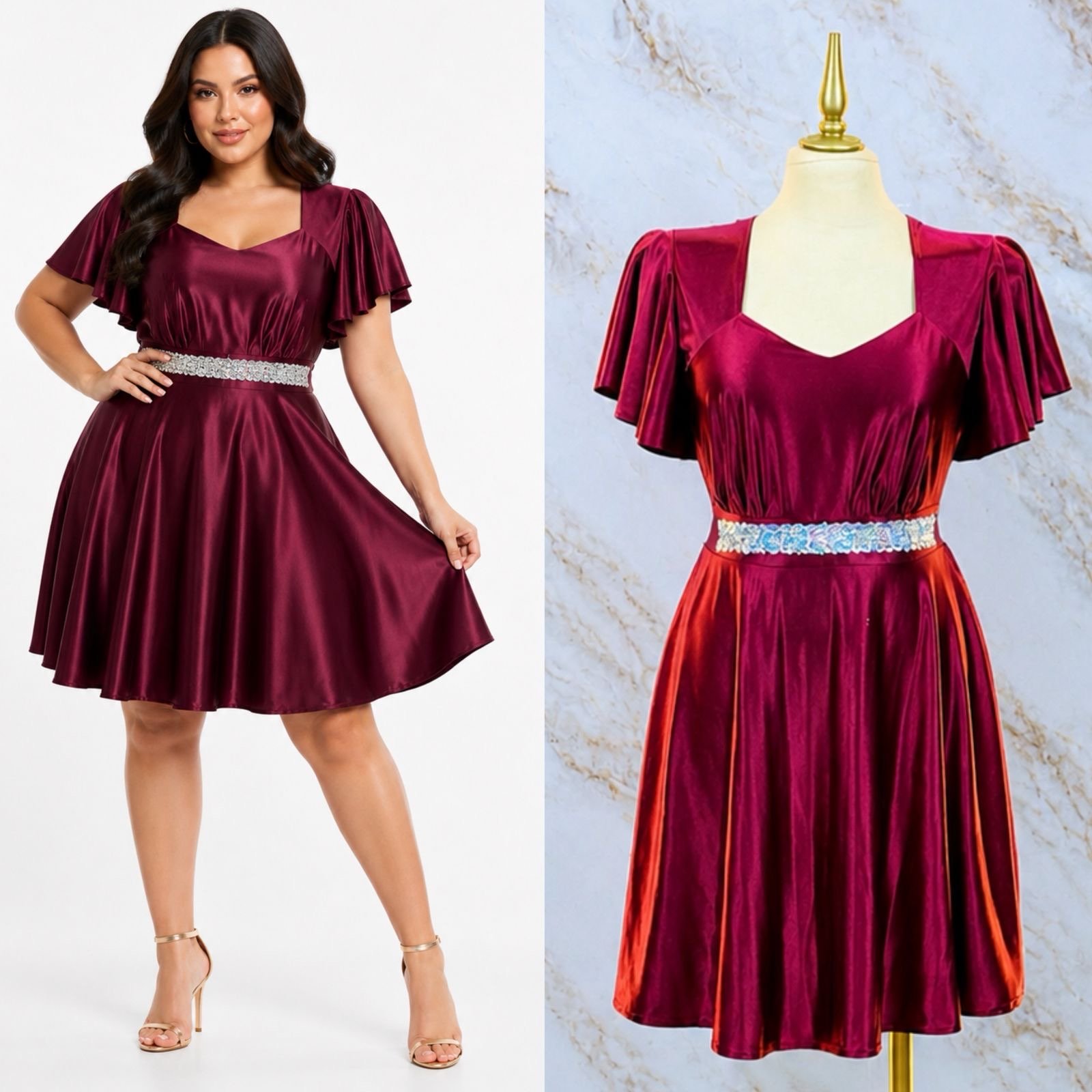 VESTIDO DE FIESTA CORTE PRINCESA ESCOTE DE CORAZON - Image 7