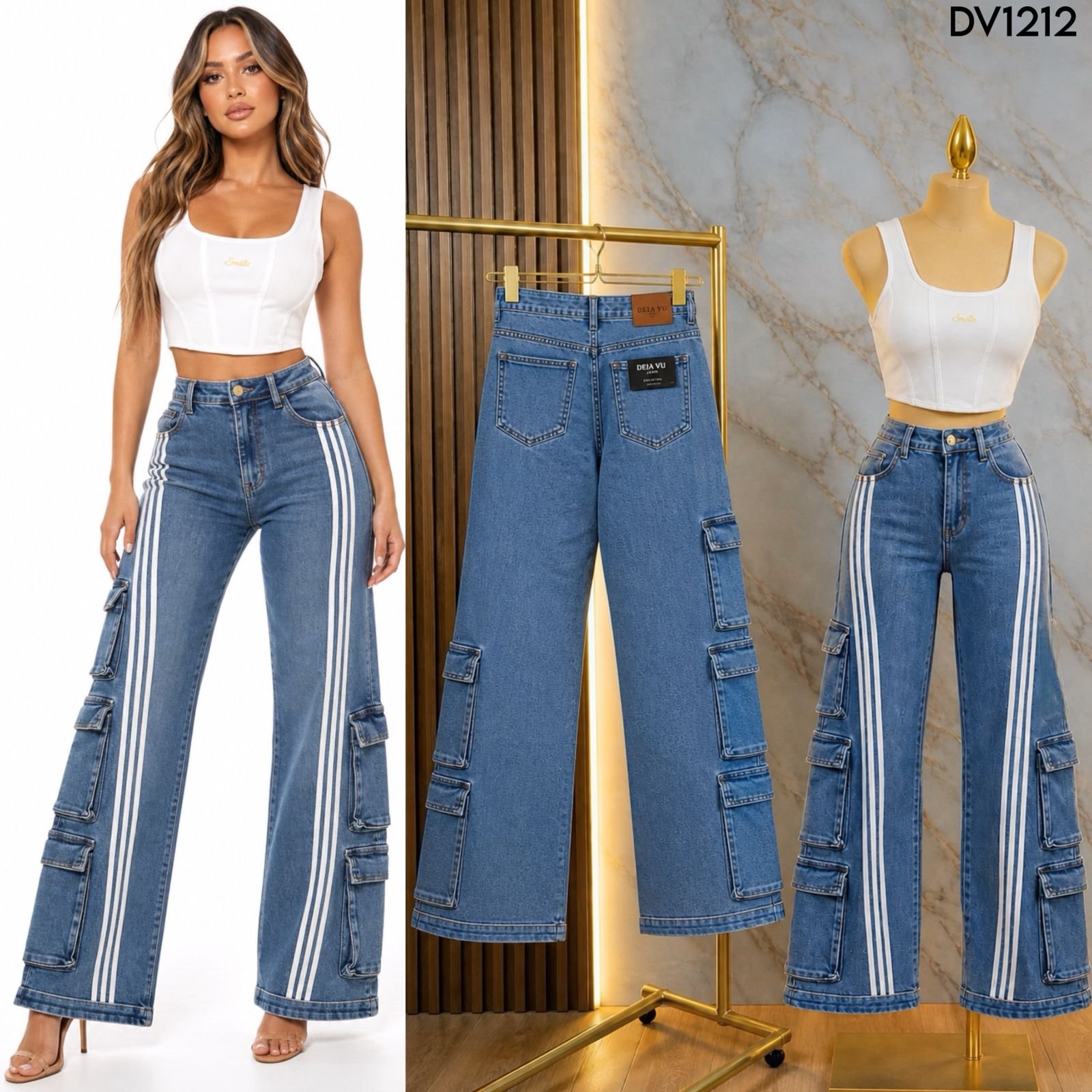 PANTALON MEZCLILLA DV 3 RAYAS 1212