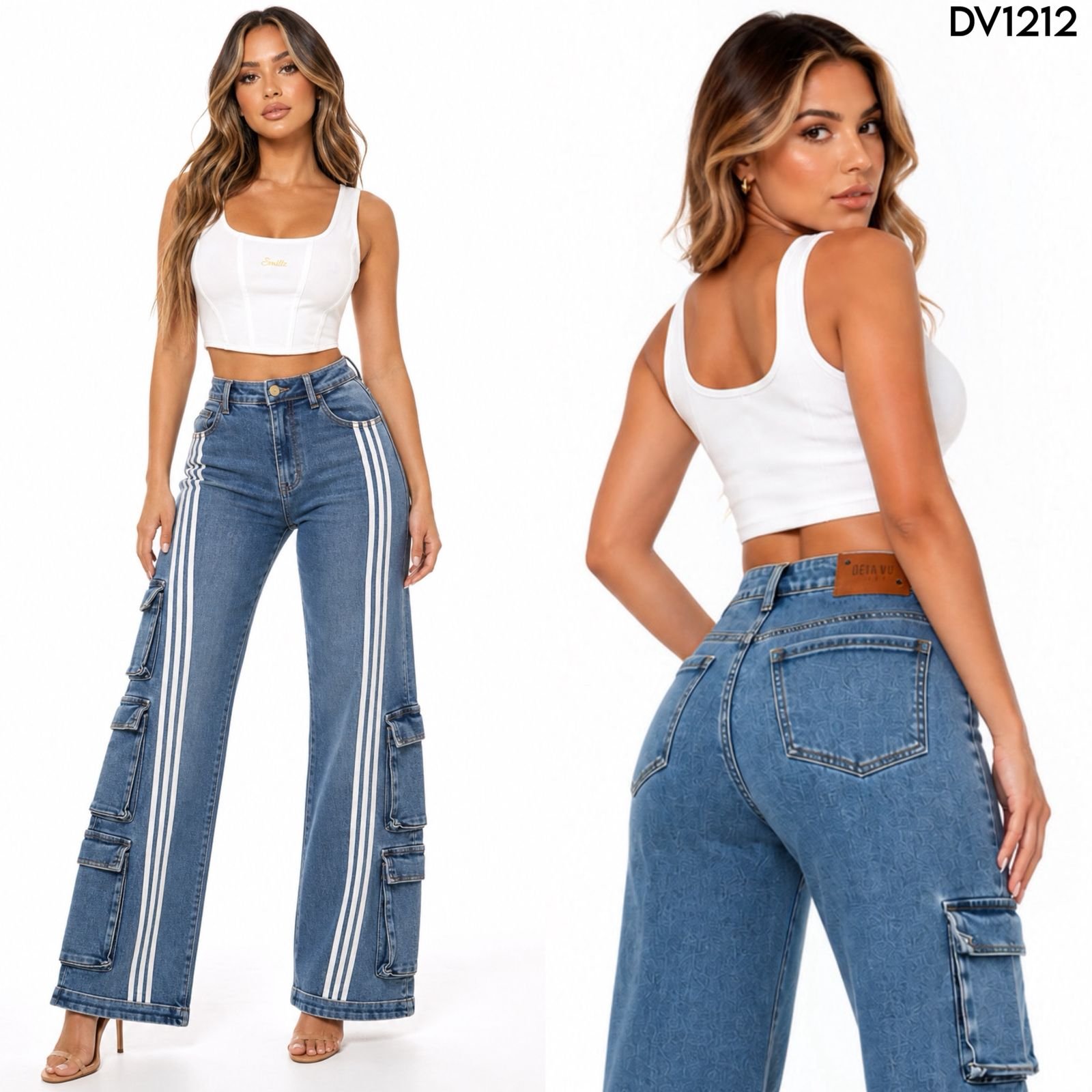 PANTALON MEZCLILLA DV 3 RAYAS 1212 - Image 2