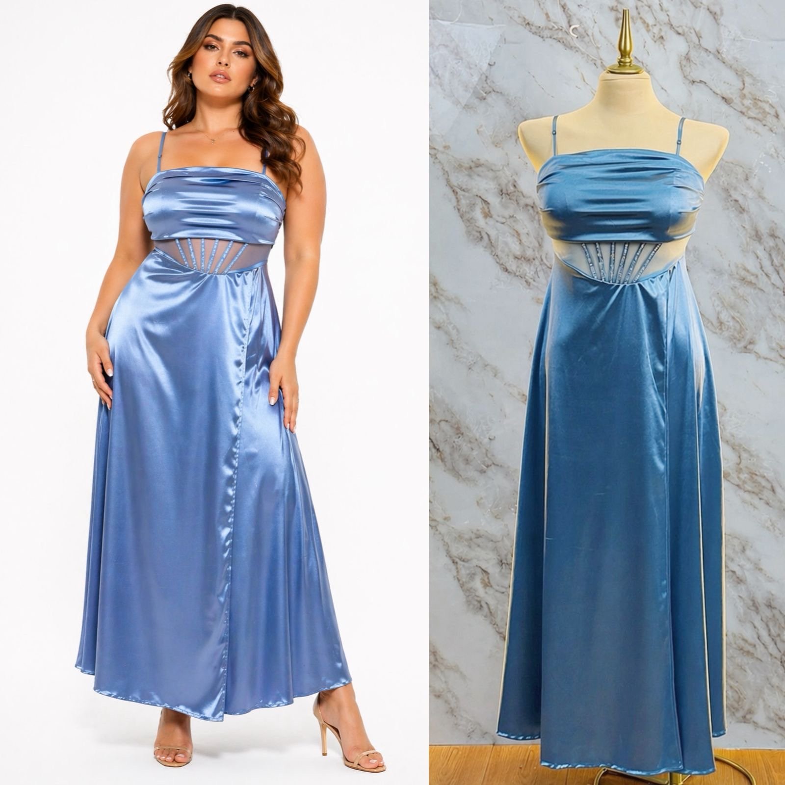 VESTIDO DE FIESTA TRAZOS CON BRILLOS - Image 3