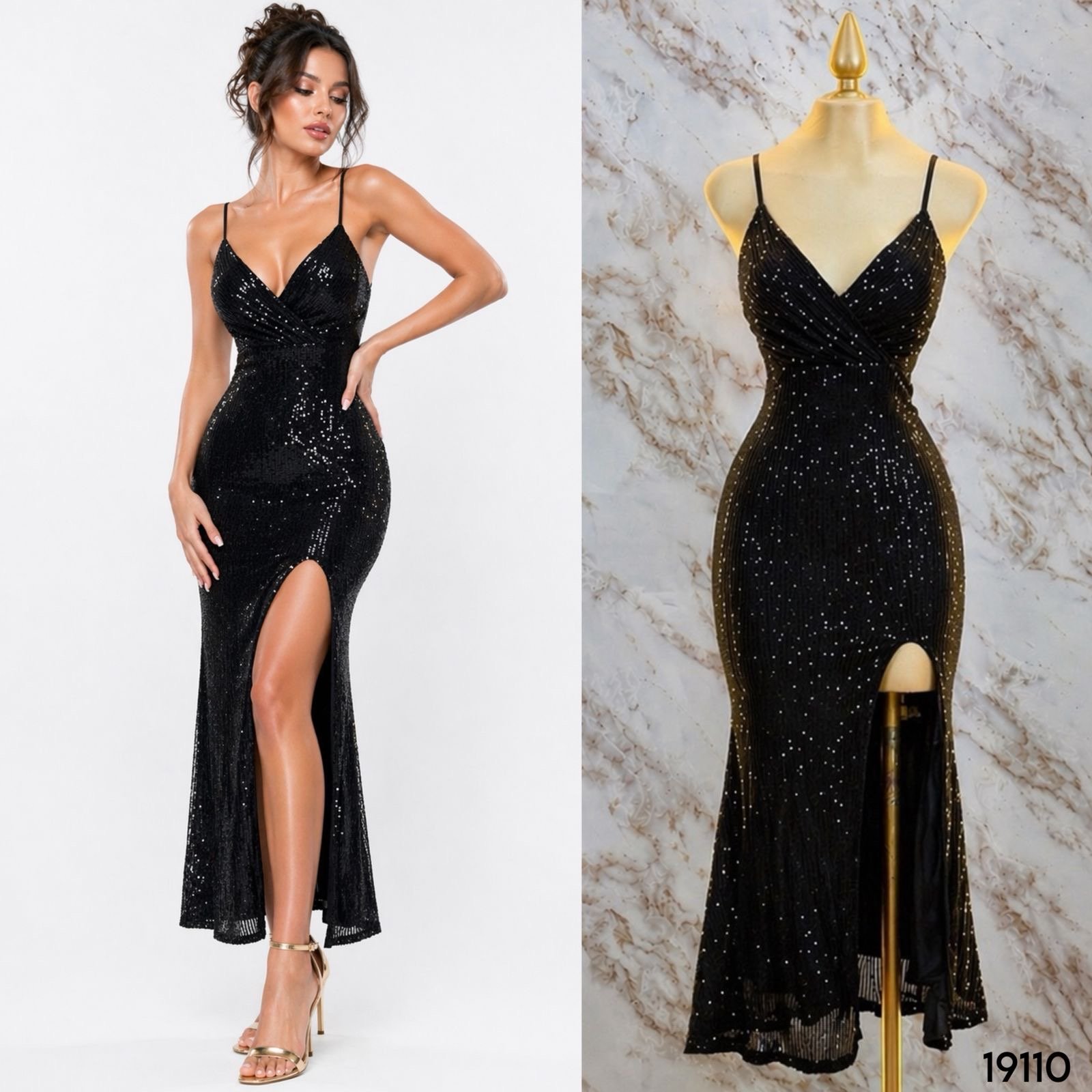VESTIDO DE FIESTA CON TIRANTES Y ESCOTE CRUZADO 9110 - Image 6