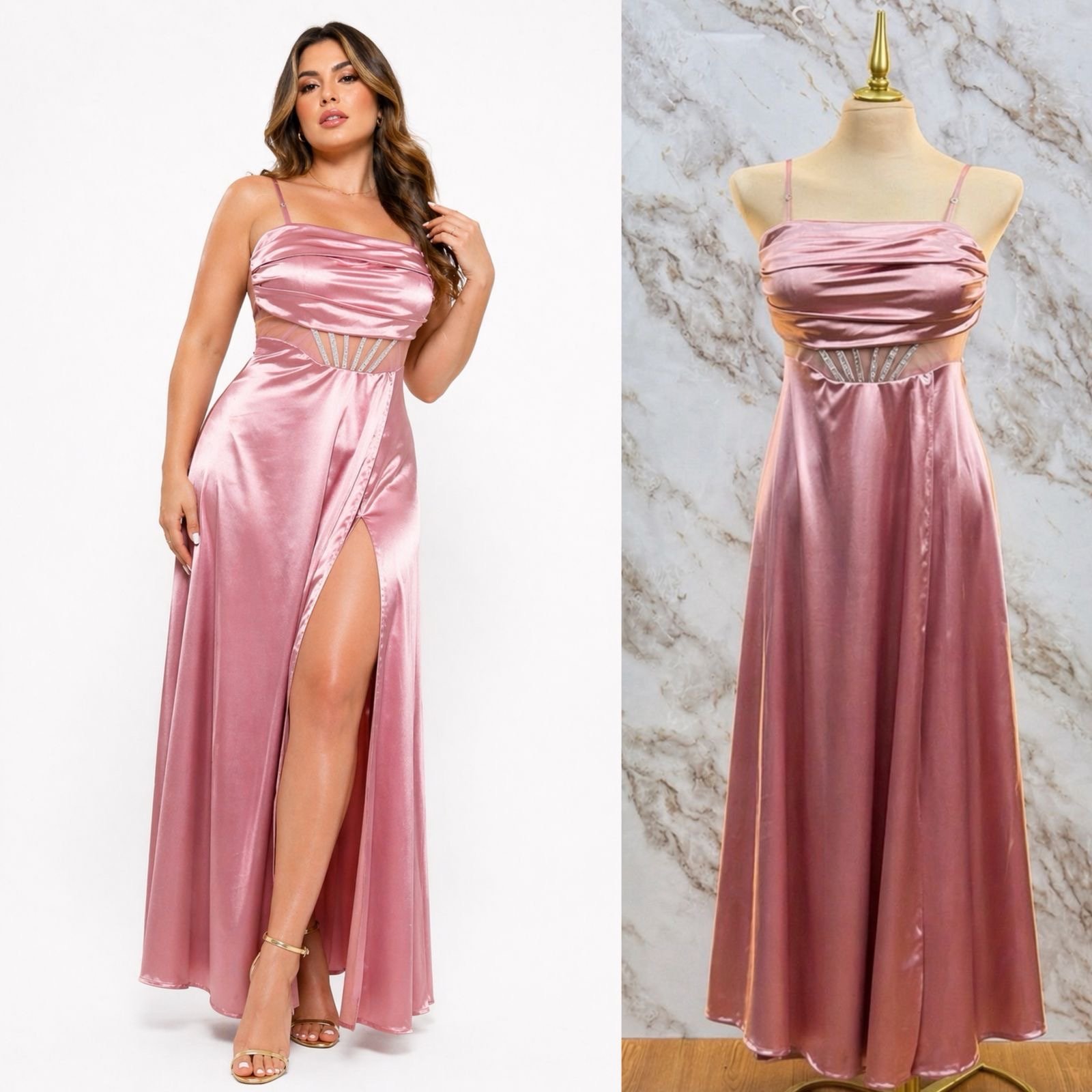 VESTIDO DE FIESTA TRAZOS CON BRILLOS - Image 6