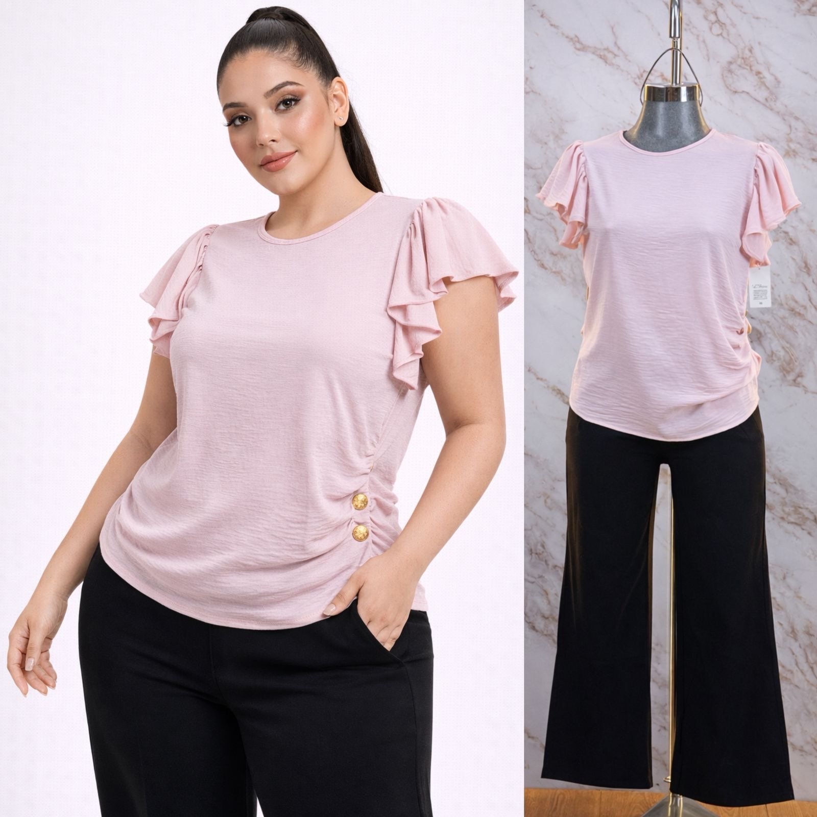BLUSA CURVY PLUS BOTONES/OLAN - Image 7