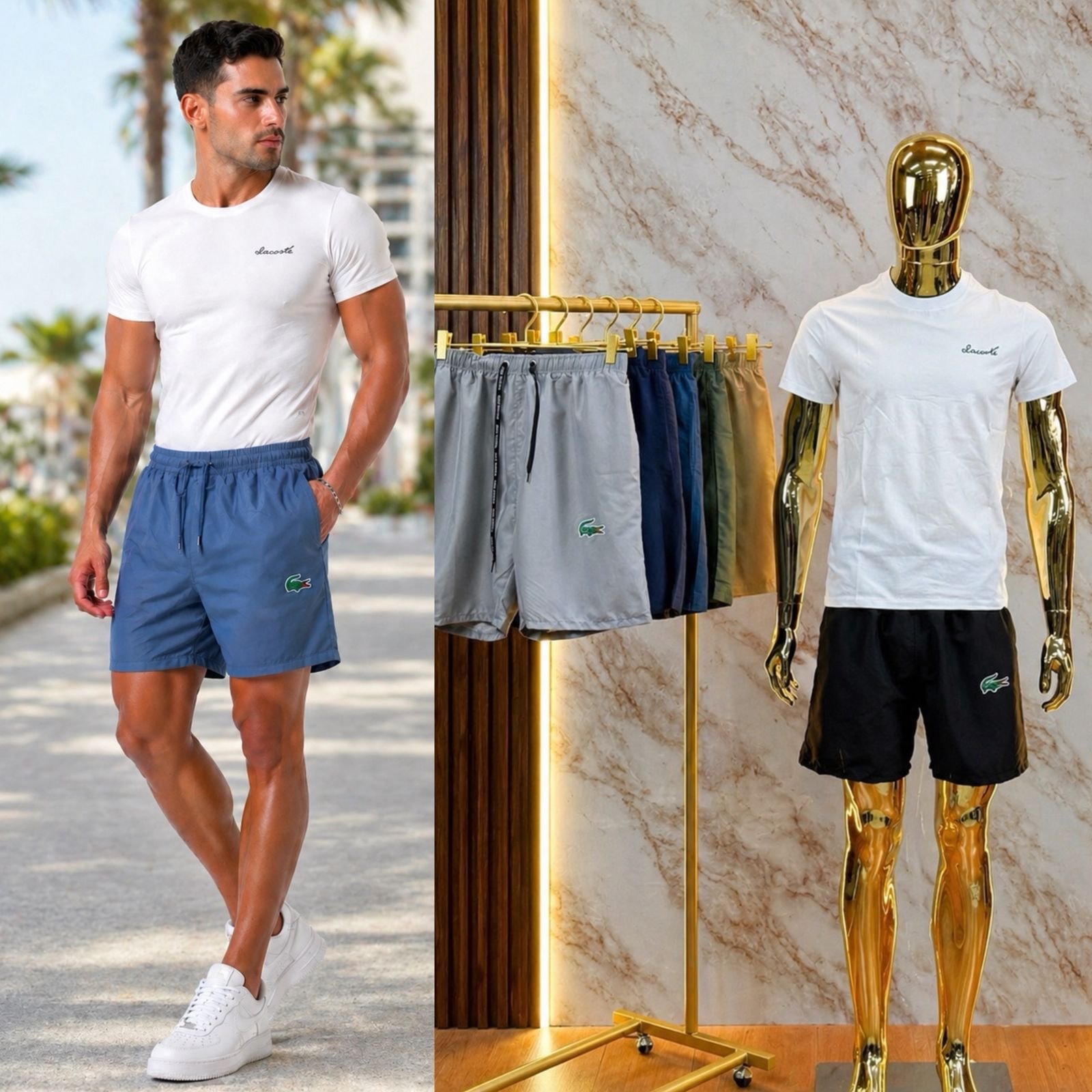 SHORT DEPORTIVO CON ELASTICO LCOSTE