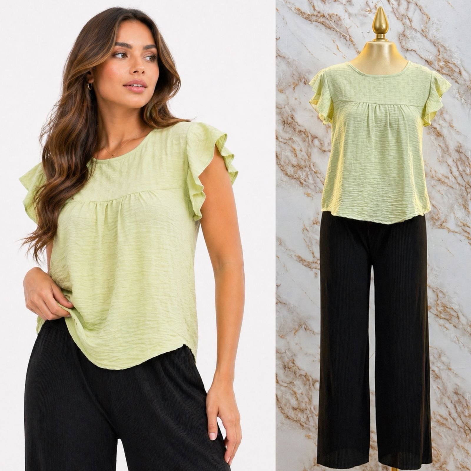 BLUSA BASICA CON MANGAS TIPO OLAN - Image 6