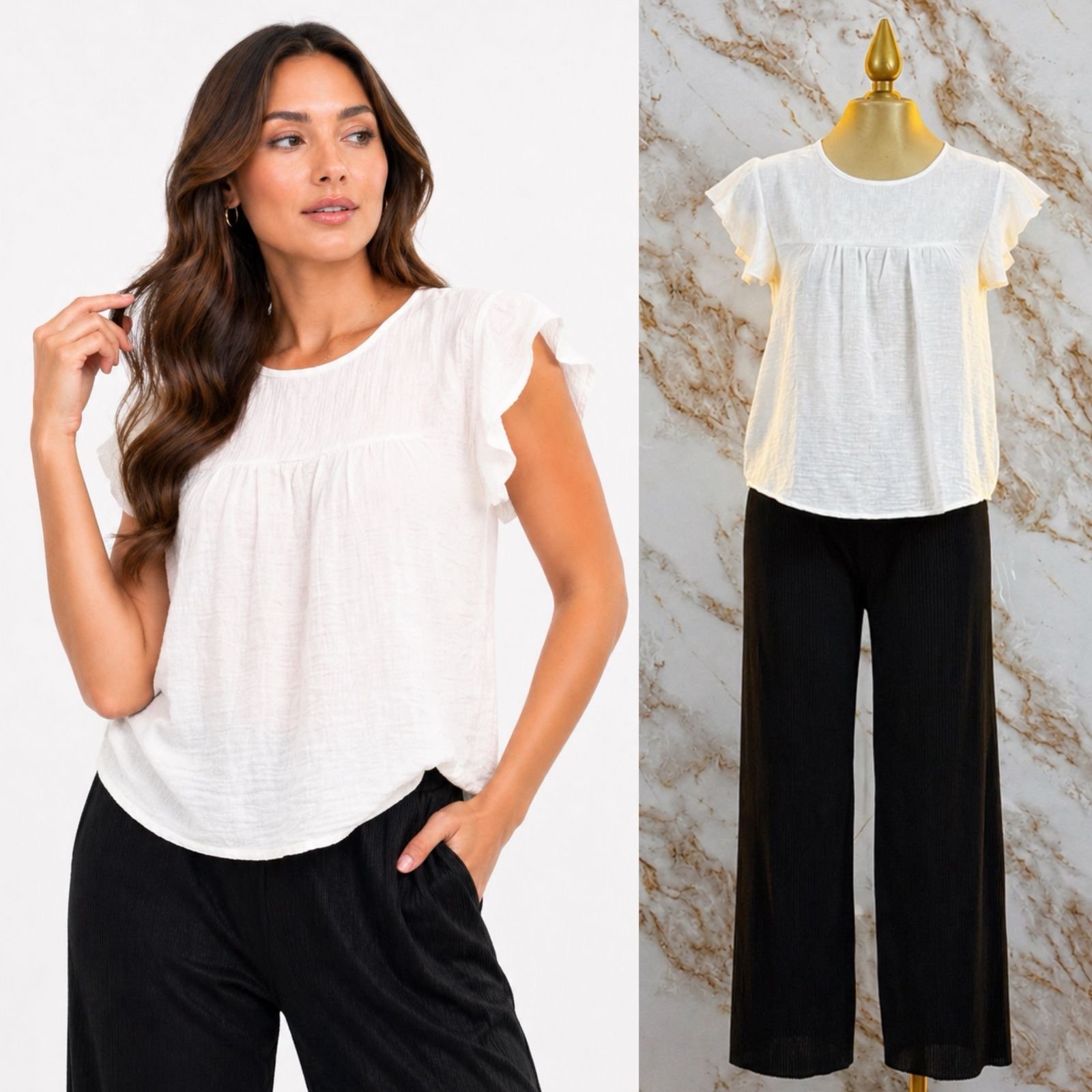 BLUSA BASICA CON MANGAS TIPO OLAN - Image 5