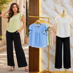 BLUSA BASICA CON MANGAS TIPO OLAN