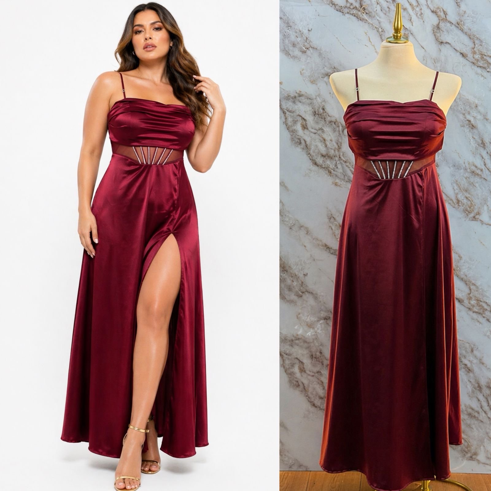 VESTIDO DE FIESTA TRAZOS CON BRILLOS - Image 2