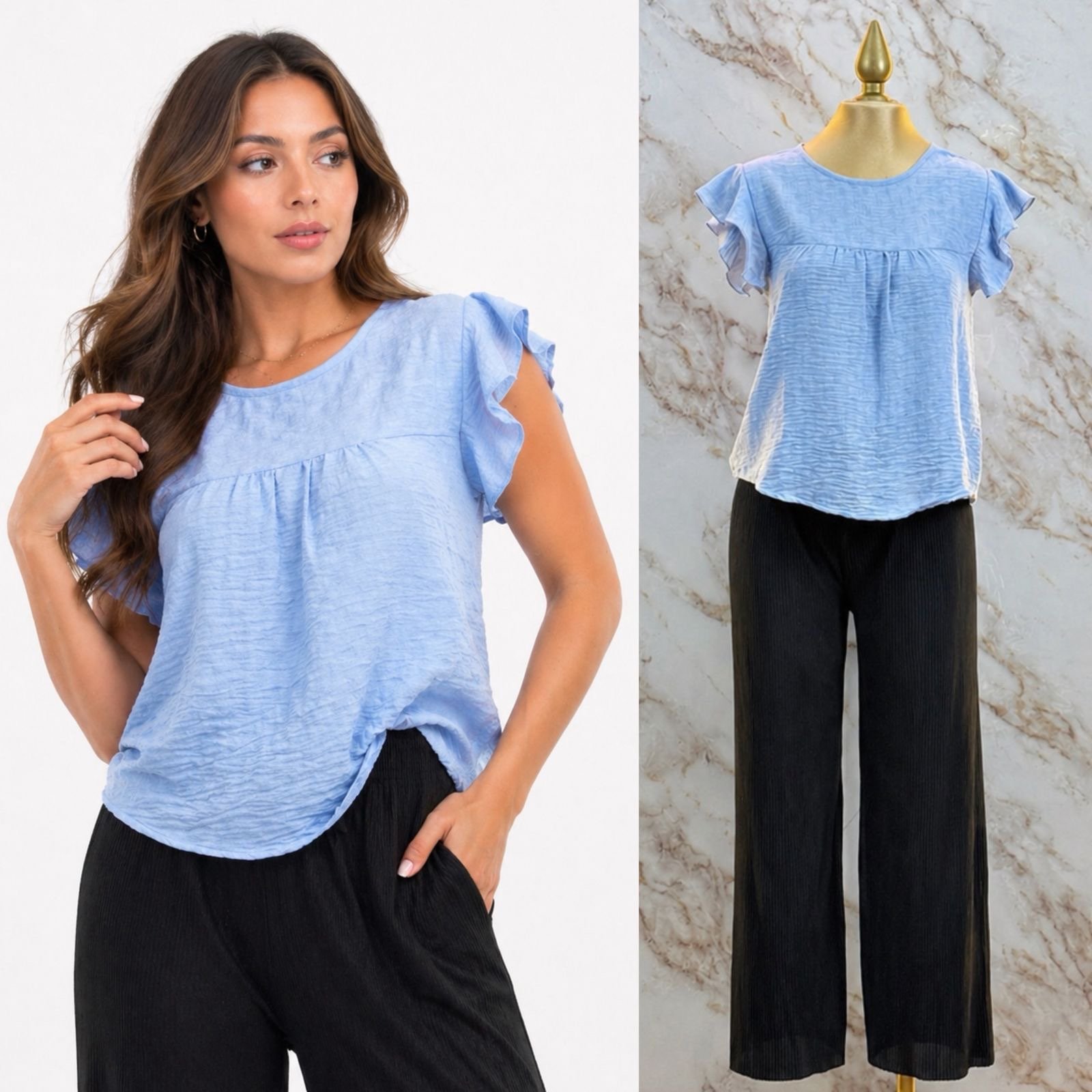BLUSA BASICA CON MANGAS TIPO OLAN - Image 3