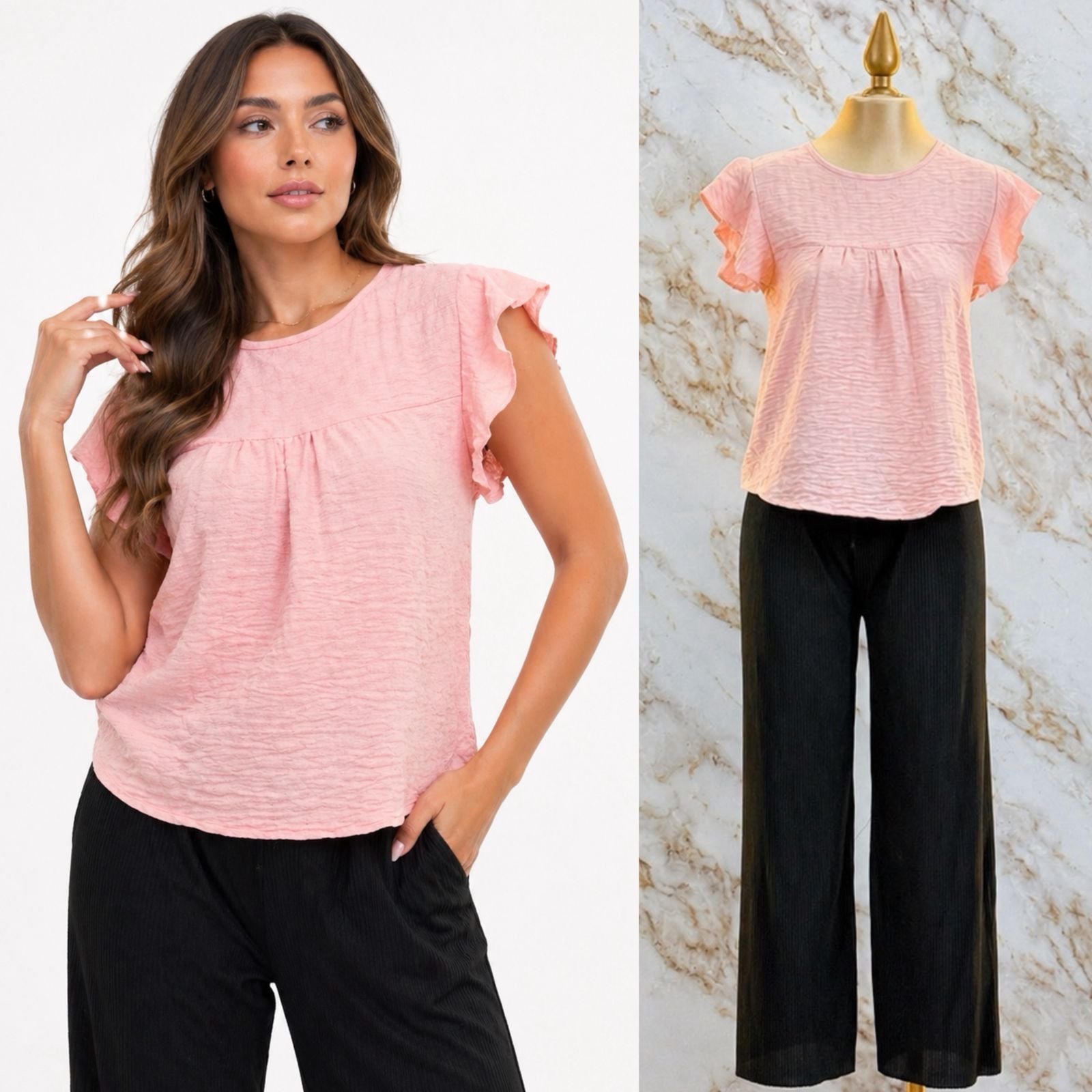 BLUSA BASICA CON MANGAS TIPO OLAN - Image 4