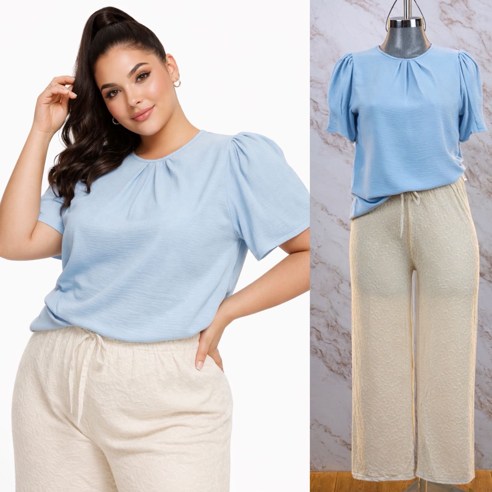 BLUSA CURVY PLUS HOMBROS CAMPANA - Image 2