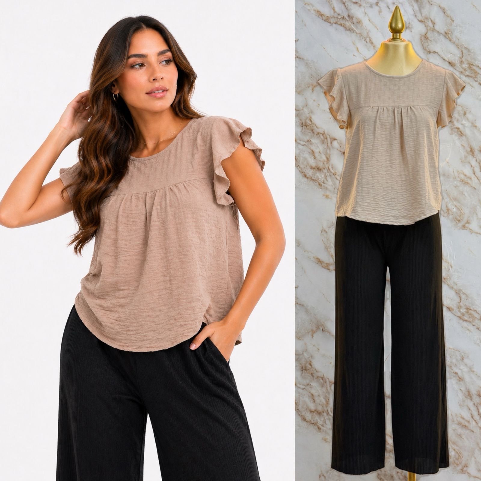 BLUSA BASICA CON MANGAS TIPO OLAN - Image 2
