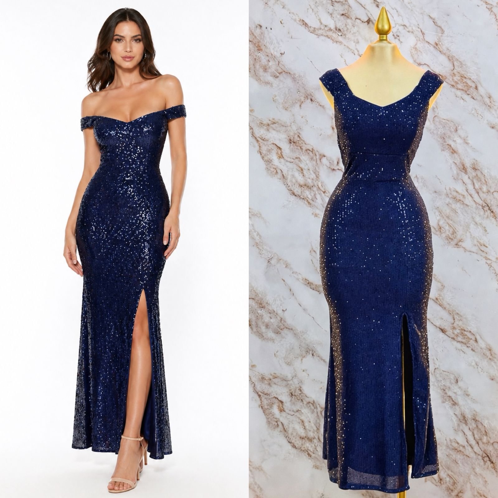 VESTIDO DE FIESTA CON TIRANTES CAIDOS - Image 10