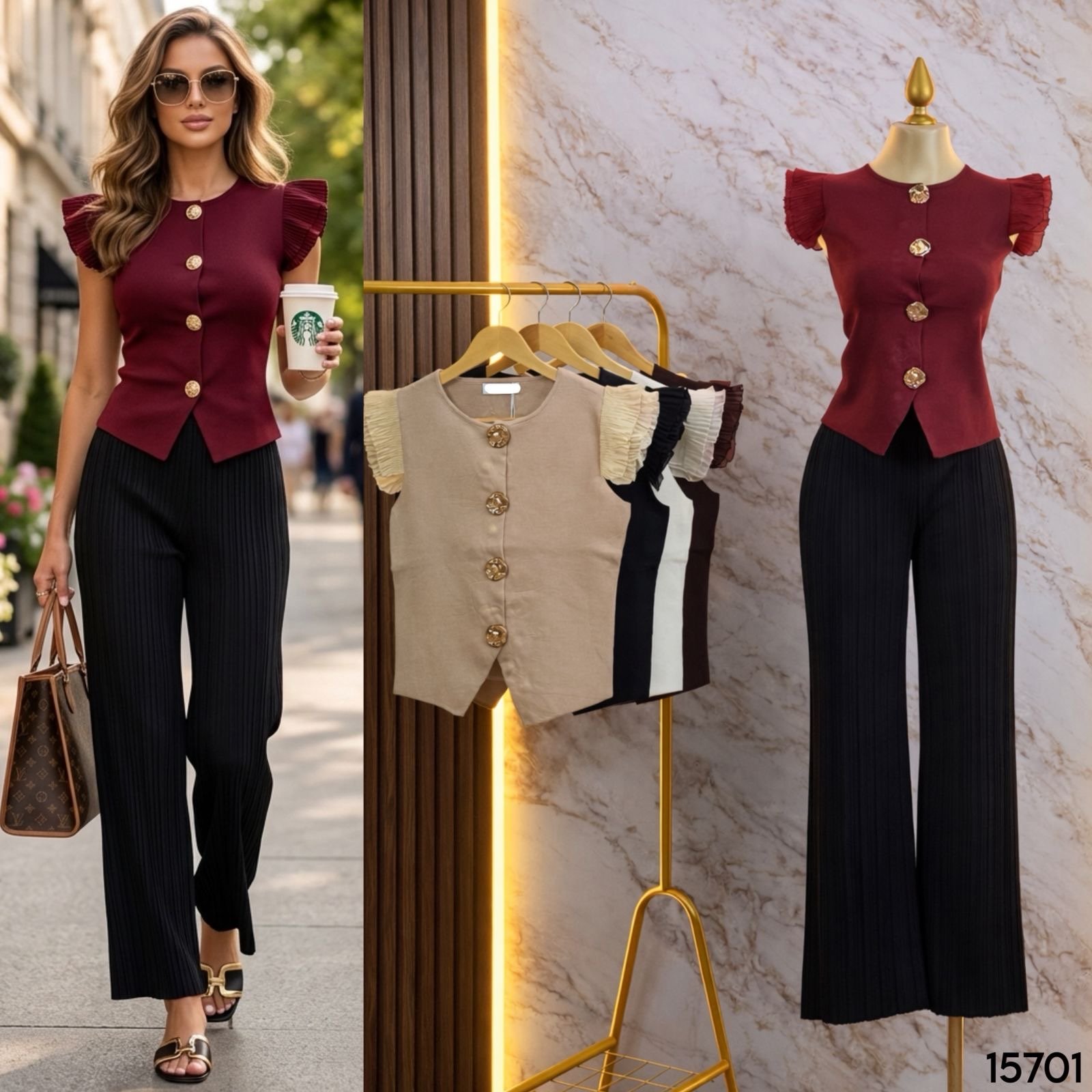 BLUSA ELEGANT/BOTONES OLAN 5701