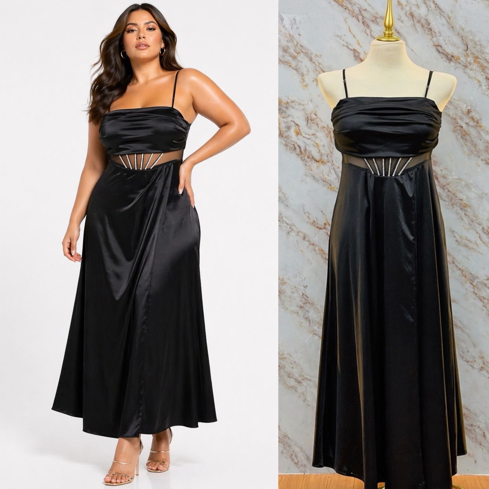 VESTIDO DE FIESTA TRAZOS CON BRILLOS - Image 10