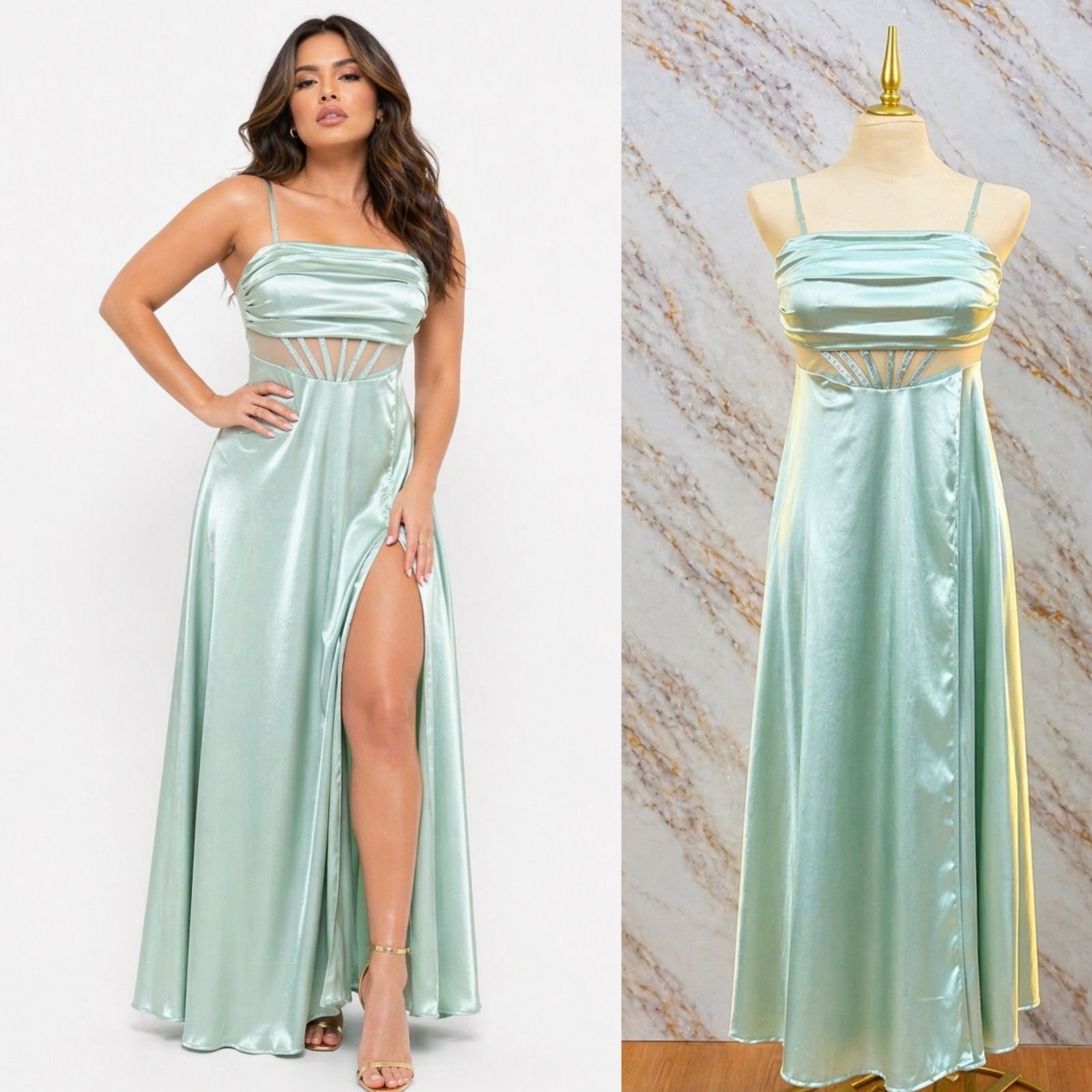 VESTIDO DE FIESTA TRAZOS CON BRILLOS - Image 9