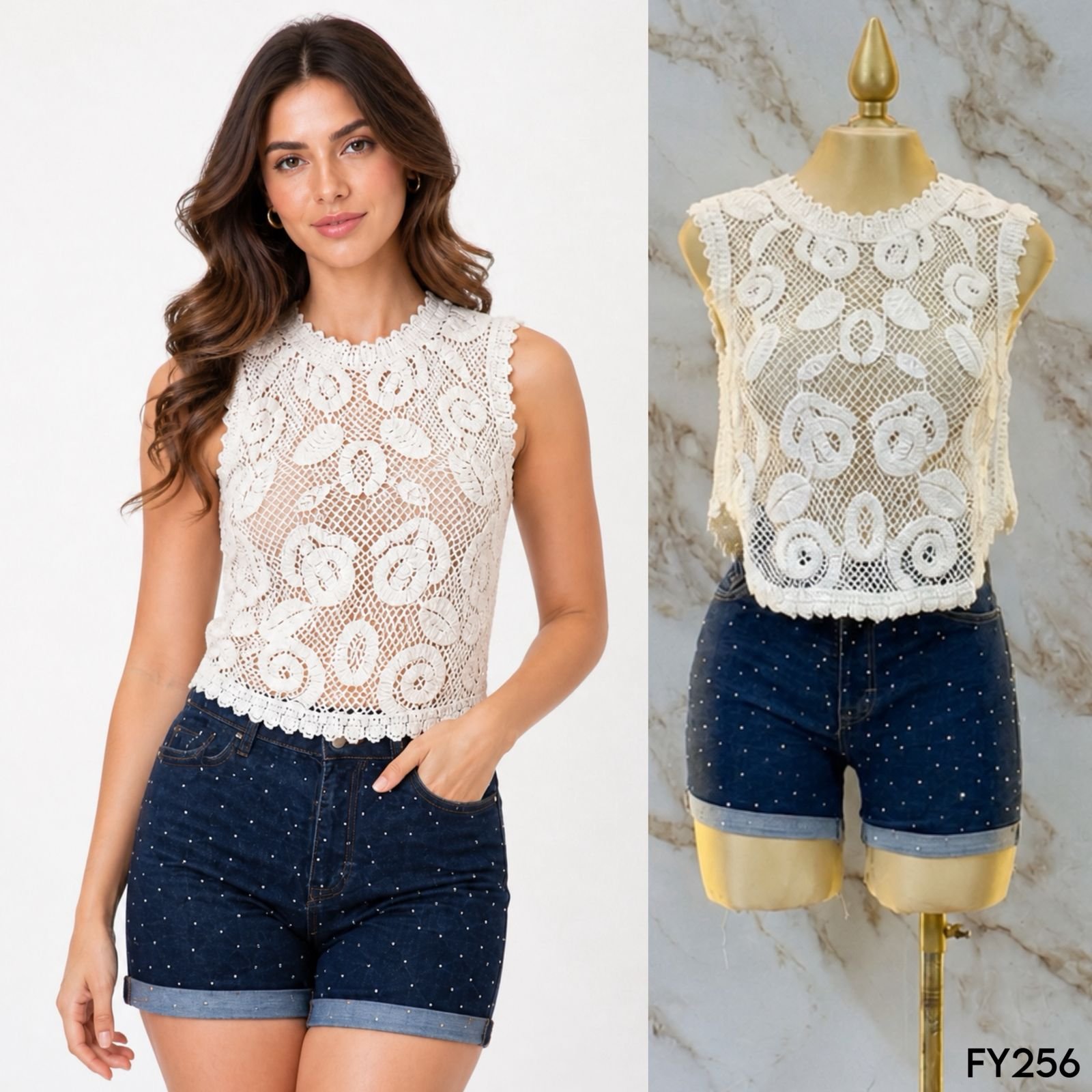 BLUSA DE TEJIDO/BORDADO 256 - Image 3
