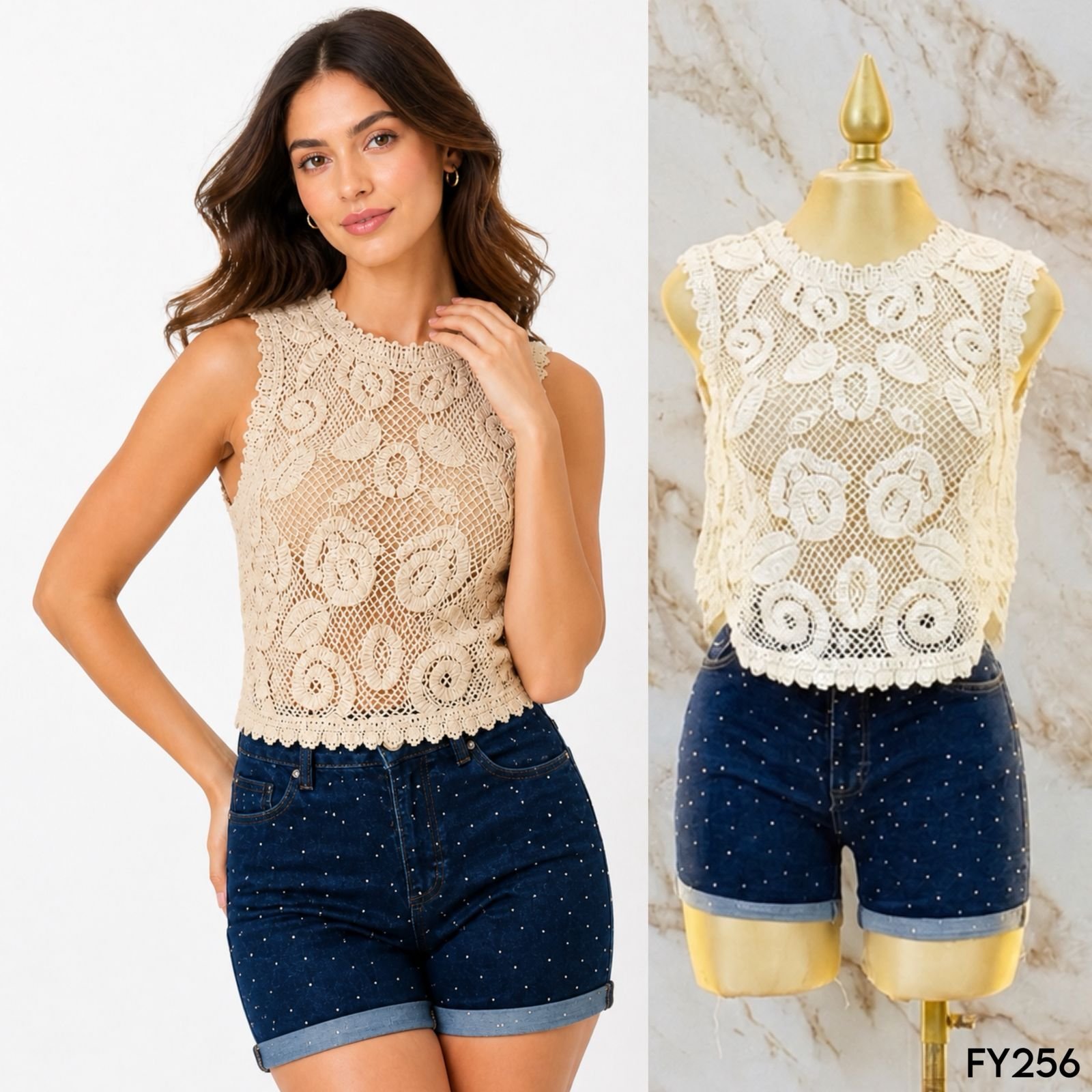BLUSA DE TEJIDO/BORDADO 256 - Image 2