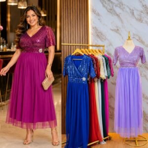 VESTIDO DE FIESTA CON BROCHE DE PEDRERIA MODERNO
