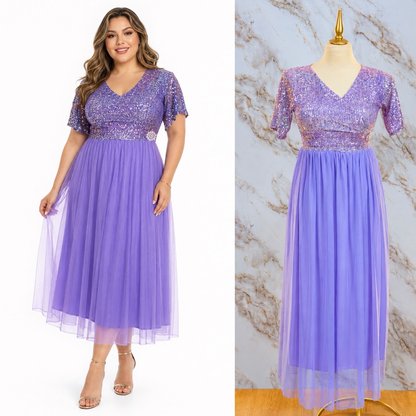 VESTIDO DE FIESTA CON BROCHE DE PEDRERIA MODERNO - Image 9