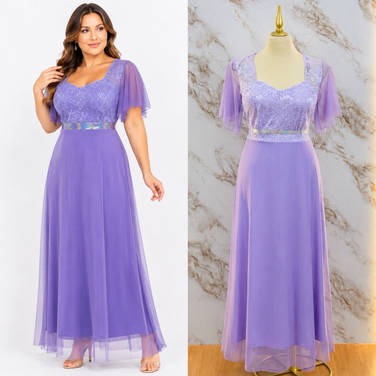 VESTIDO DE FIESTA CON CINTURILLA DE PEDRERIA - Image 7