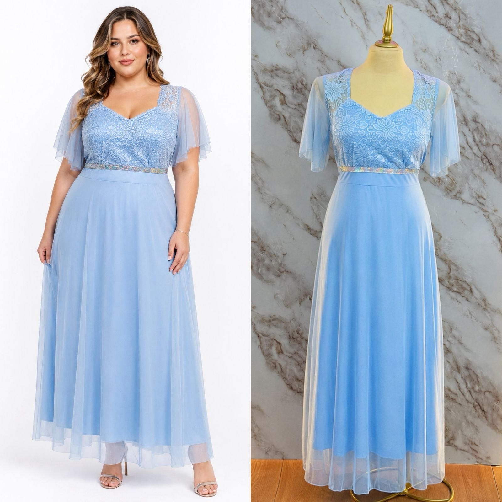 VESTIDO DE FIESTA CON CINTURILLA DE PEDRERIA - Image 11