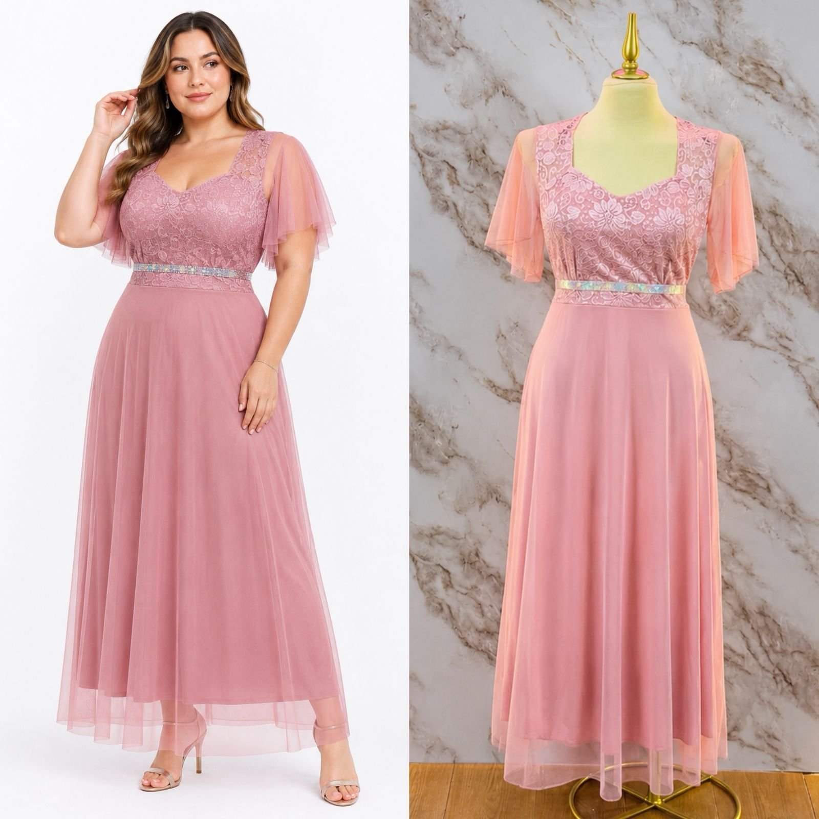 VESTIDO DE FIESTA CON CINTURILLA DE PEDRERIA - Image 10