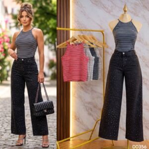 BLUSA RAYAS CUELLO REDONDO 0356