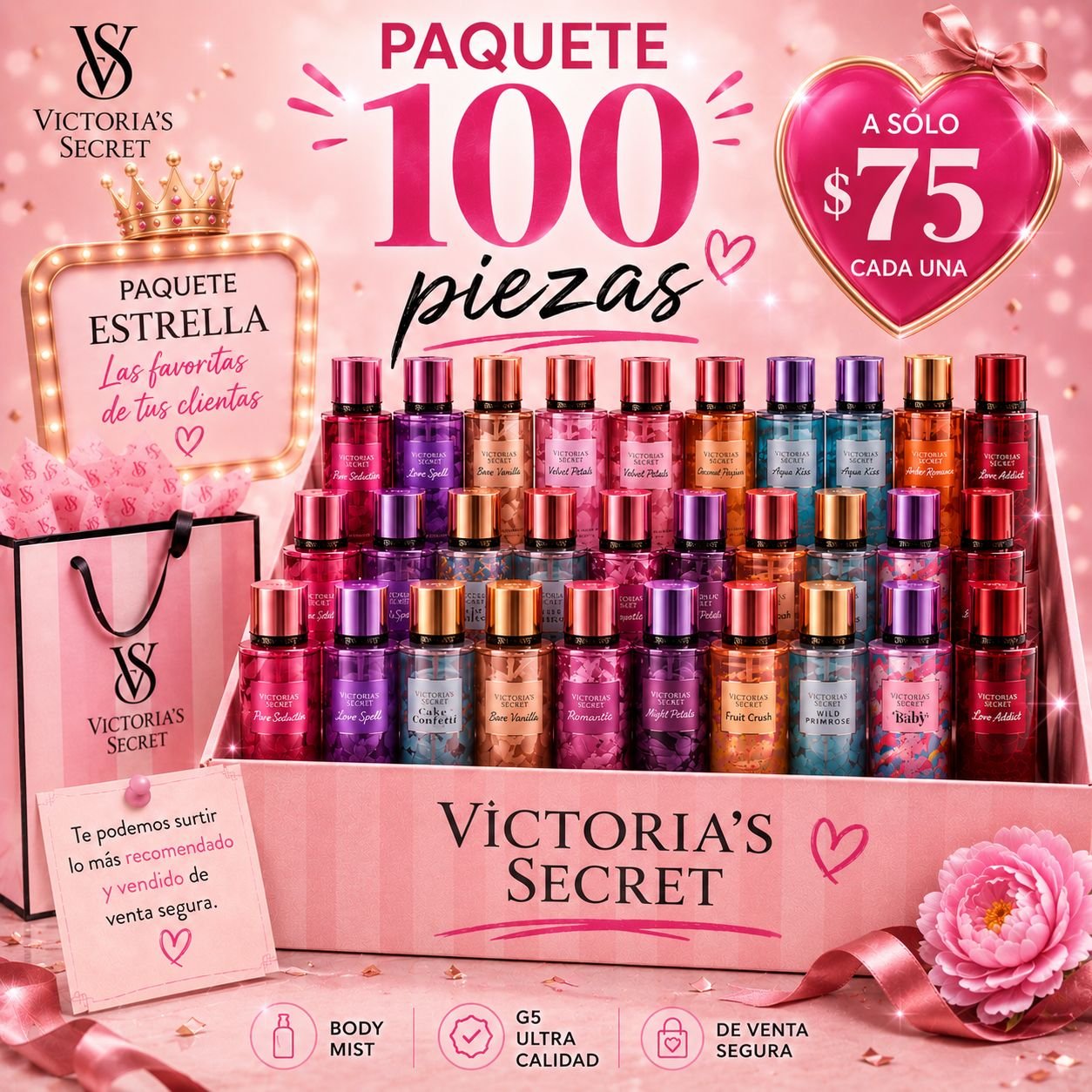 PAQUETE DE 100 LOCIONES VS