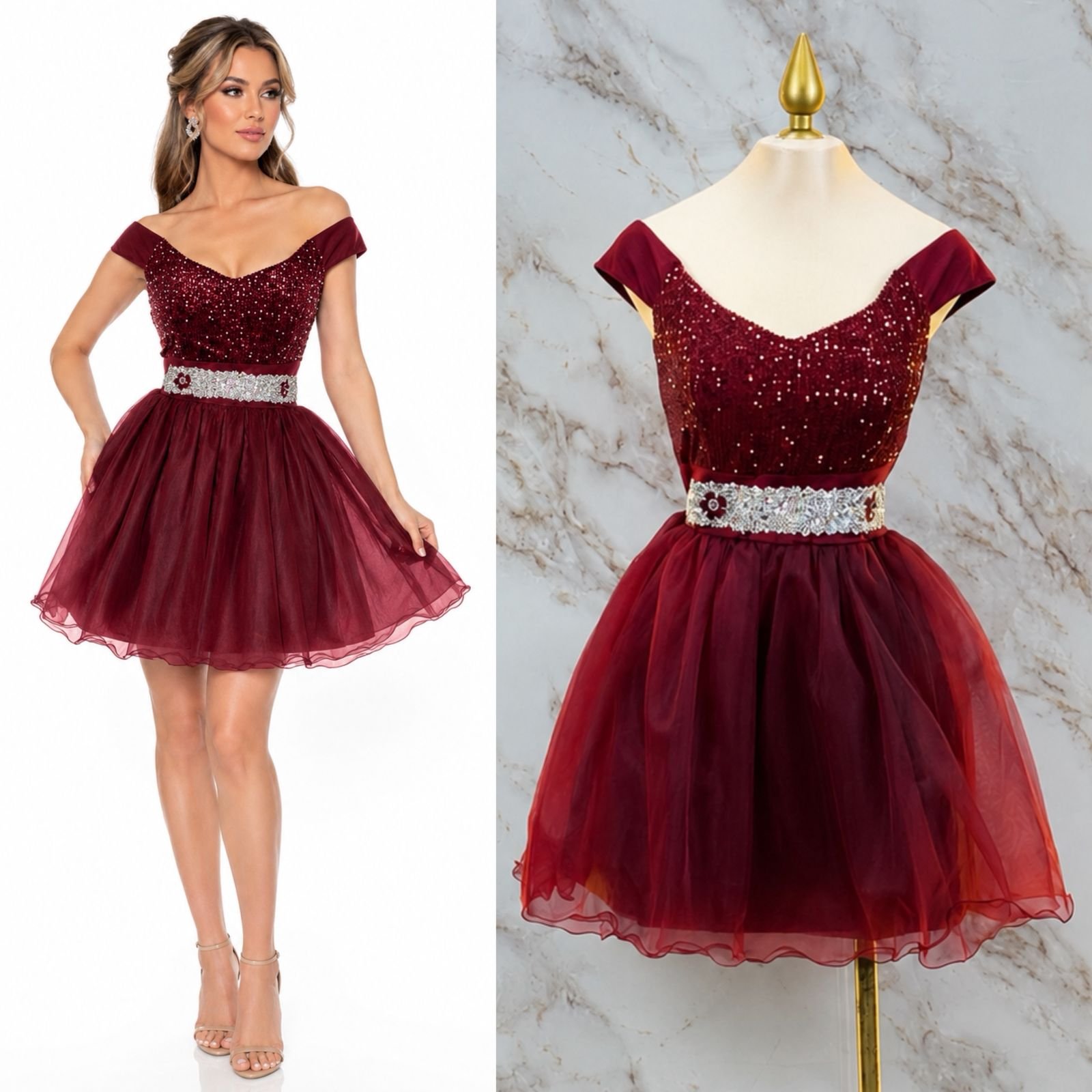 VESTIDO CORTO CON CINTILLA A 2 PUNTOS - Image 2