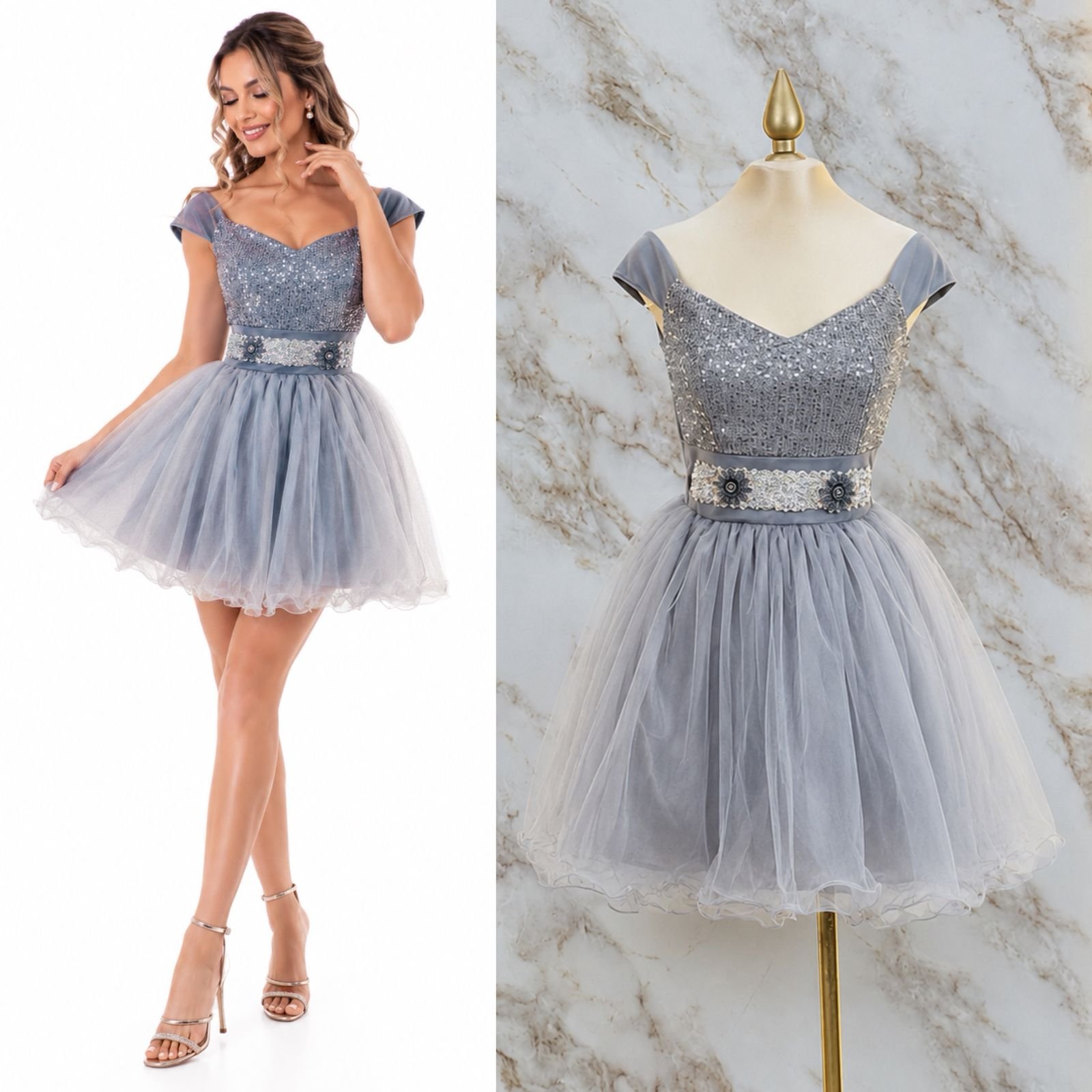 VESTIDO CORTO CON CINTILLA A 2 PUNTOS - Image 3