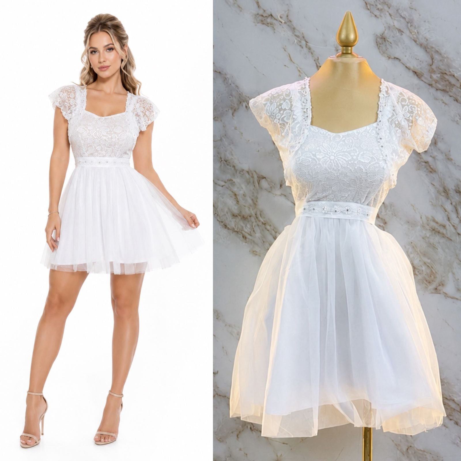 VESTIDO CORTO HADA DE ENCAJE - Image 3