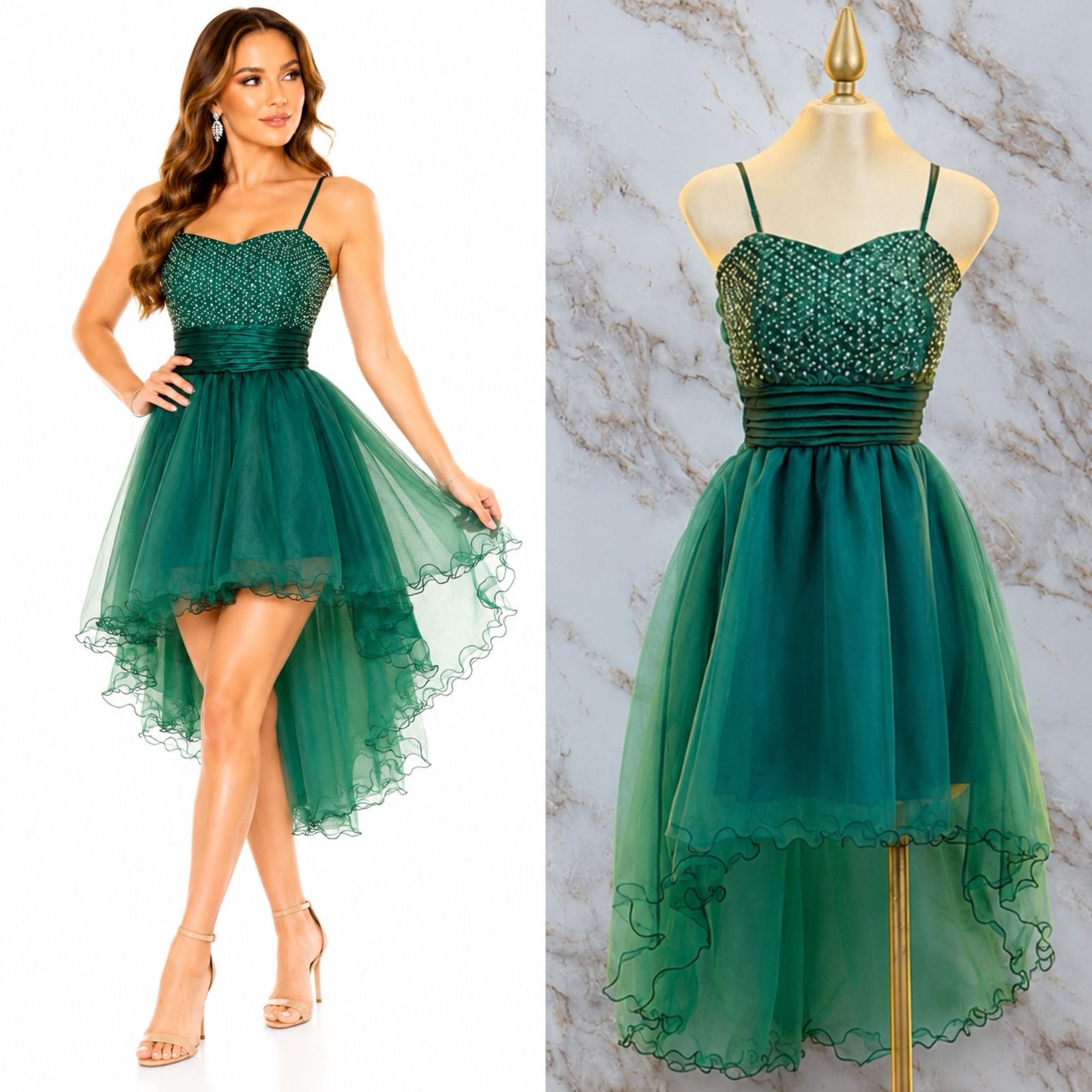 VESTIDO CORTO DE FIESTA EN CORTE HIGH LOW - Image 4