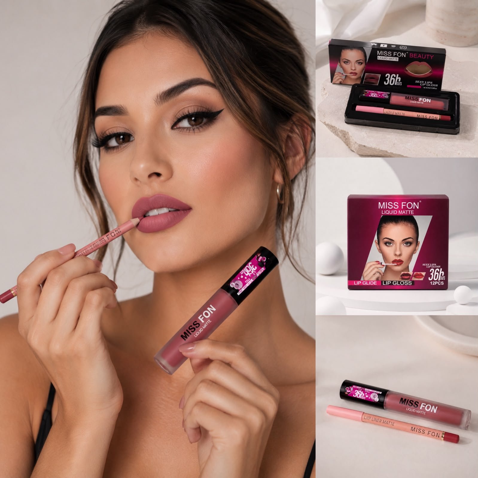 DÚO DE LABIAL MATTE + DELINEADOR MIS FON