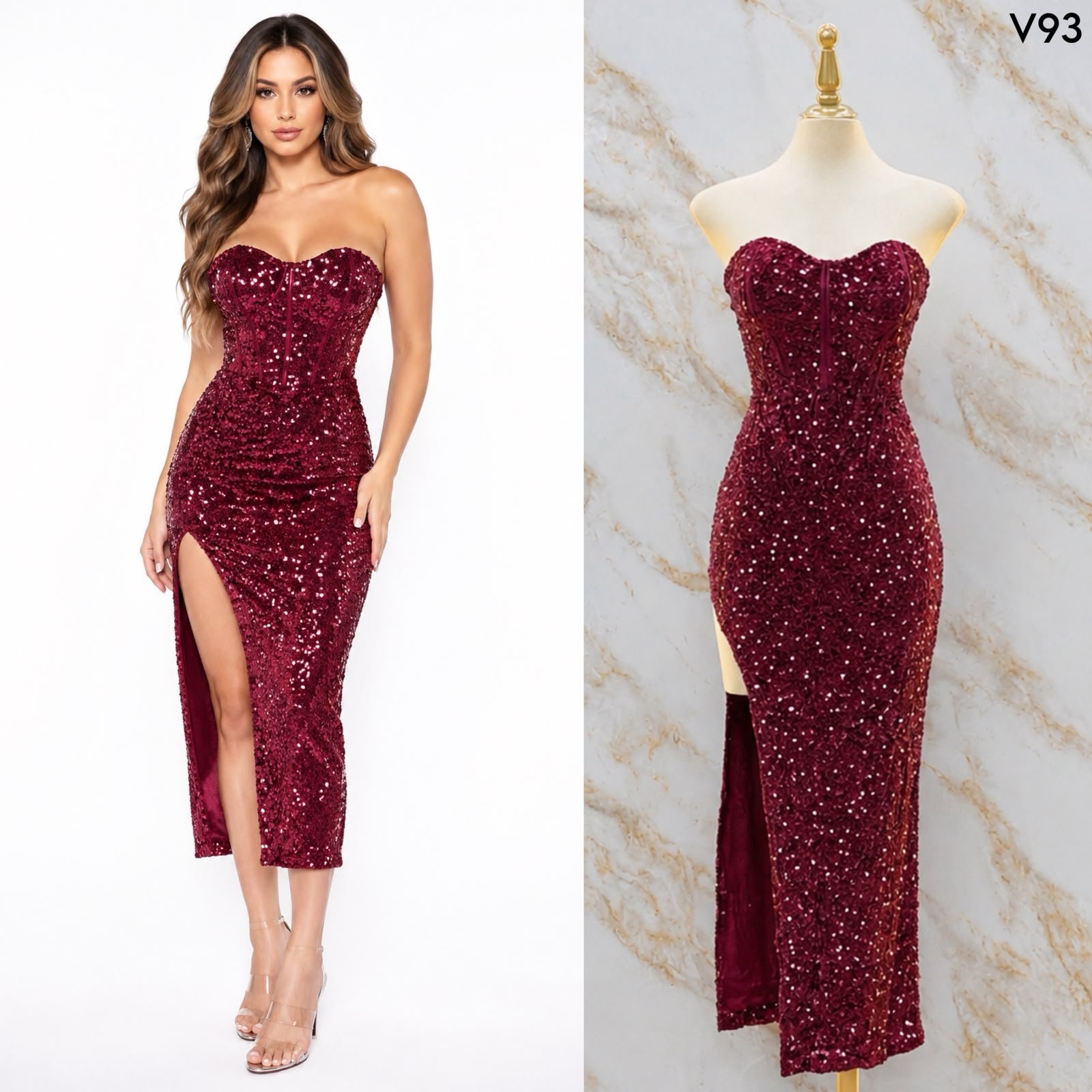 VESTIDO DE FIESTA STRAPLEES V93 - Image 2