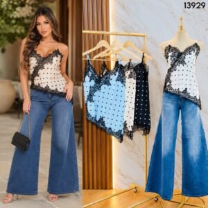 BLUSA DE TIRANTES CON ENCAJE 3929
